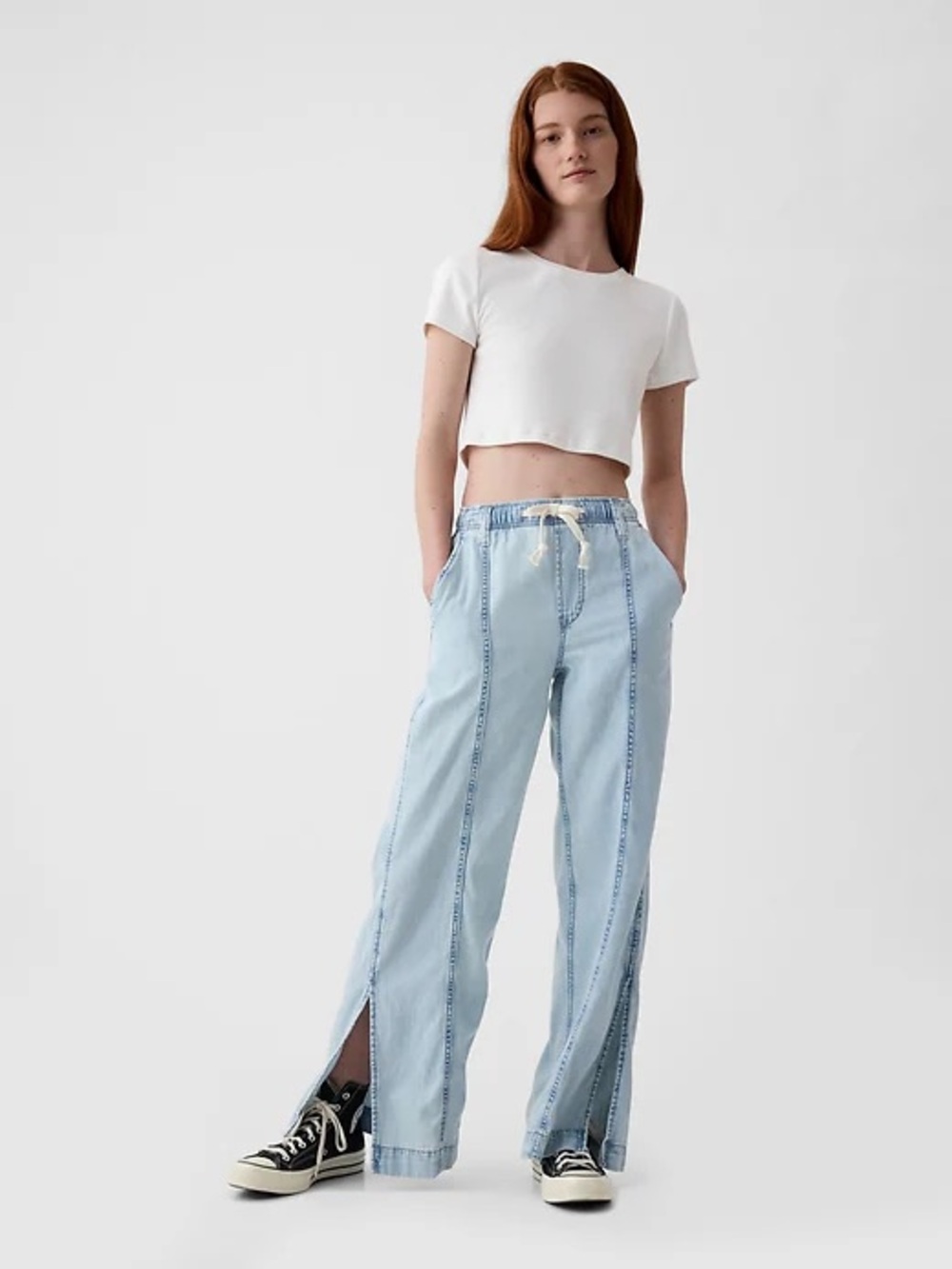 Gap Easy Wide Leg Pull Up Pants Size M